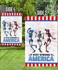 skull dancing stay strong america 4th july flag 5833