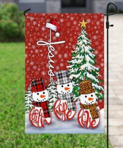 snowman faith hope love flag 2731