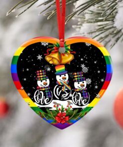 snowman lgbt love is love ceramic ornament 2667