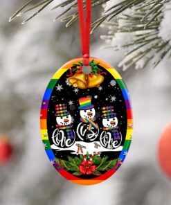 snowman lgbt love is love ceramic ornament 5381