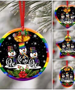 snowman lgbt love is love ceramic ornament 6558