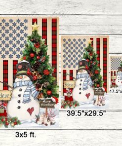 snowman merry christmas american flag mln623f 1110