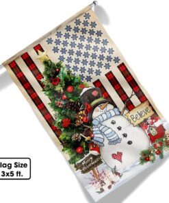 snowman merry christmas american flag mln623f 3613