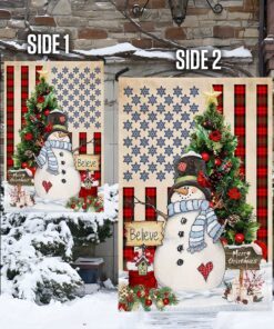 snowman merry christmas american flag mln623f 4775