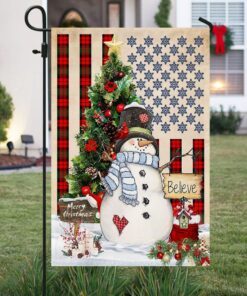 snowman merry christmas american flag mln623f 5063