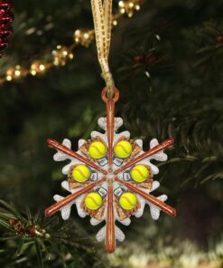 softball custom shaped ornament snow flake nnt137ov1 5157