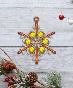 softball custom shaped ornament snow flake nnt137ov1 7035