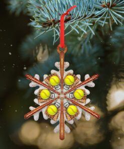 softball custom shaped ornament snow flake nnt137ov1 8974