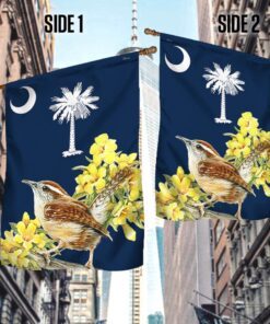 south carolina flag carolina wren with yellow jessamine bnn573f 2022