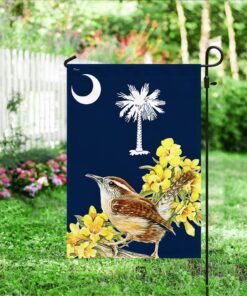 south carolina flag carolina wren with yellow jessamine bnn573f 2933