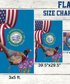 south dakota state pasqueflower and ring necked pheasant flag mln1141fv17 6380