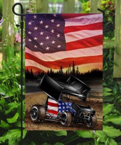 sprint car racing american flag 1592