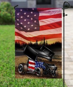 sprint car racing american flag 5053