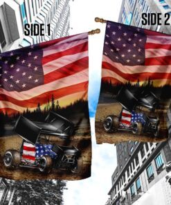 sprint car racing american flag 7245