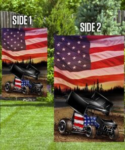 sprint car racing american flag 8989