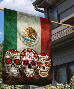 sugar skull mexican flag qnn577f 7148