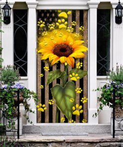 sunflower dog paw door cover 1195