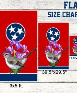 tennessee flag mockingbird and irises bnn694f 6425