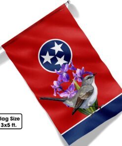 tennessee flag mockingbird and irises bnn694f 6917