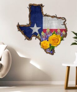 texas american yellow rose hanging metal sign lnt02ms 8948