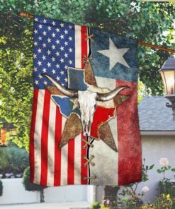 texas flag longhorn cattle texas american flag trh1852fv1 2154