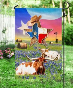 texas flag longhorn cattle texas flag qtr199f 3376