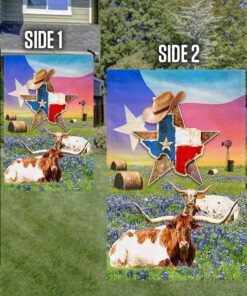 texas flag longhorn cattle texas flag qtr199f 8526