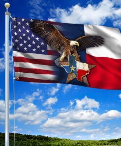 texas grommet flag, eagle texas american flag qnk1096gf 2314