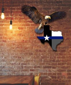 texas thin blue line eagle hanging metal sign tqn56msv1 6230