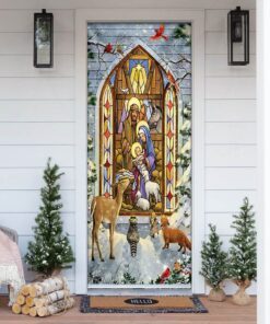 the holy family. christmas nativity scene door cover 4744