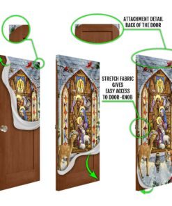 the holy family. christmas nativity scene door cover 8153