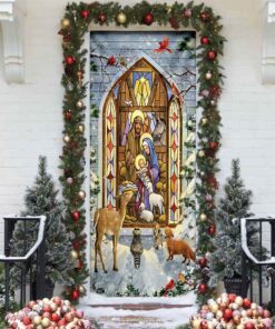 the holy family. christmas nativity scene door cover 8576