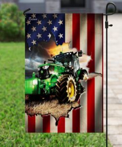 tractor farmer american flag 6566