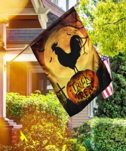 trick or treat rooster flag 5625