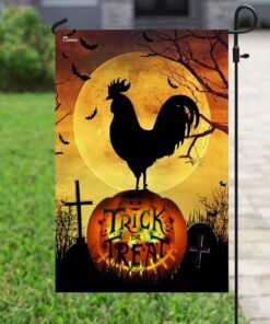 trick or treat rooster flag 8470