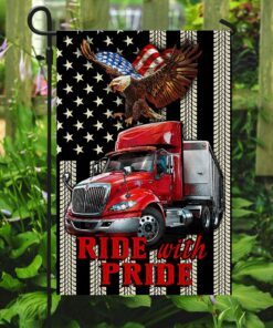 trucker, ride with pride flag 3937