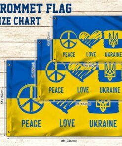 ukraine flag peace love ukraine grommet flag trl1933gf 4510