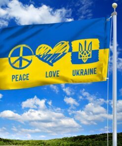 ukraine flag peace love ukraine grommet flag trl1933gf 5264