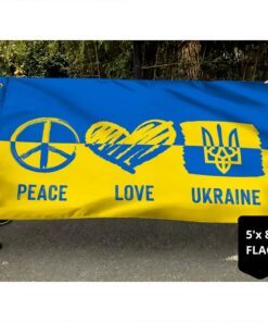 ukraine flag peace love ukraine grommet flag trl1933gf 7418