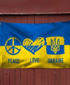 ukraine flag peace love ukraine grommet flag trl1933gf 8739