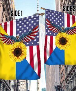 ukraine flag sunflower ukrainian american flag qtr25f 2294