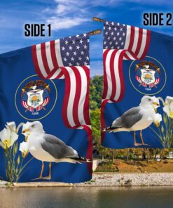 utah state seagull bird and sego lily flag mln1141fv33 1436