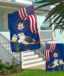 utah state seagull bird and sego lily flag mln1141fv33 2241