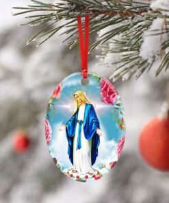 virgin mary ceramic ornament 6649