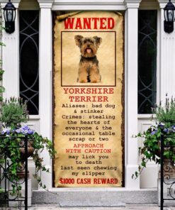 wanted yorkshire terrier door cover 6428