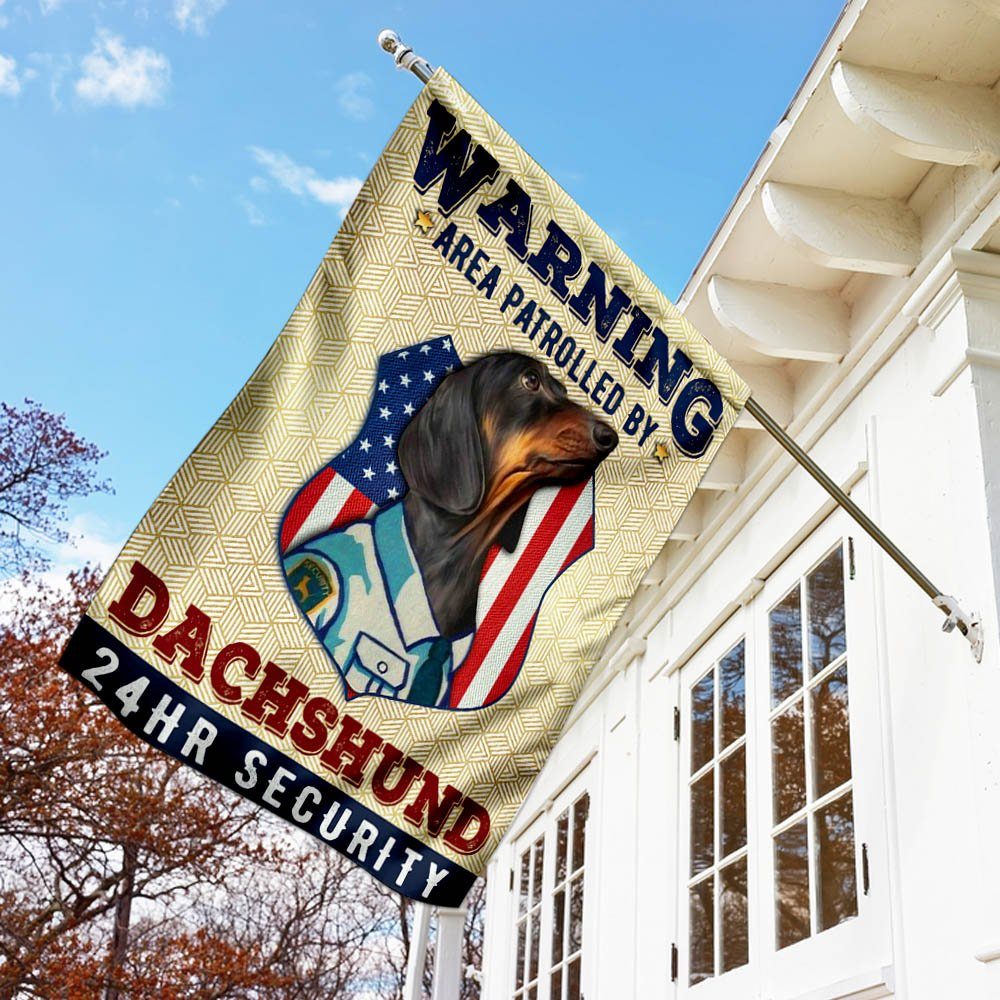 Warning Area Patrolled By Dachshund Flag