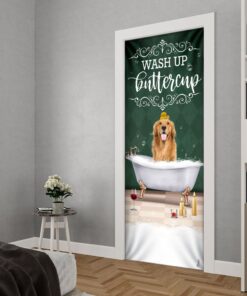 wash up buttercup golden retriever door cover 6115