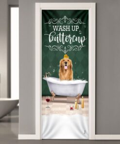 wash up buttercup golden retriever door cover 7185