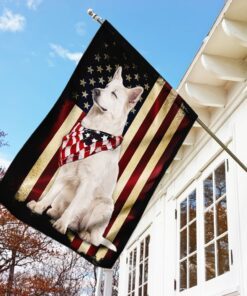 white german shepherd american patriot flag 2187