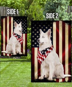 white german shepherd american patriot flag 4240